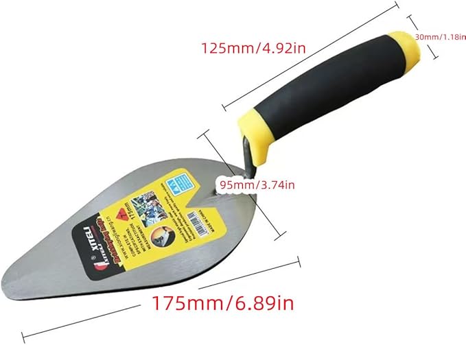 2 Pcs Ellipse Flat Finishing Trowel,7"Concrete Cement Drywall Plastering Tile Masonry Construction Hand Tools