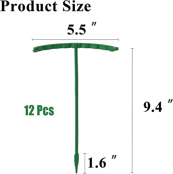 12 Pieces Plant Support Plant Stakes Plastic Cage Holder Small Plant Support Ring for Indoor and Outdoor Small Plants, 9.4" W x 5.5" H