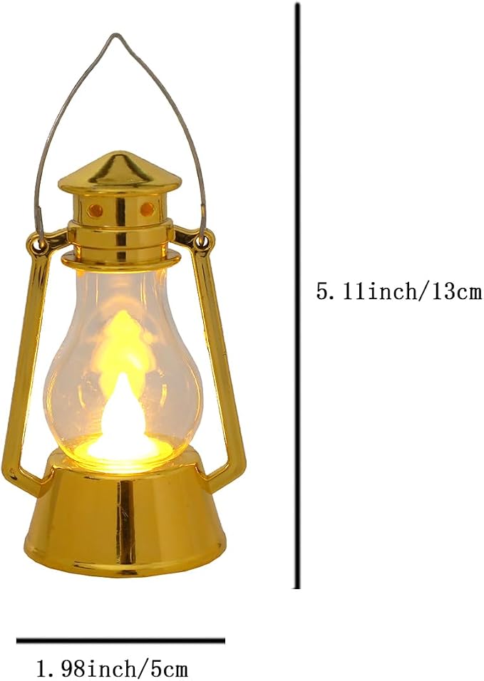 Mini Vintage Lantern Decor 12-Pcs LED Small Lanterns Indoor Decorative Outdoor Hanging Lantern Decorative Candle Lanterns Farmhouse Decor for Wedding Centerpiece,Halloween,Christmas Decorative
