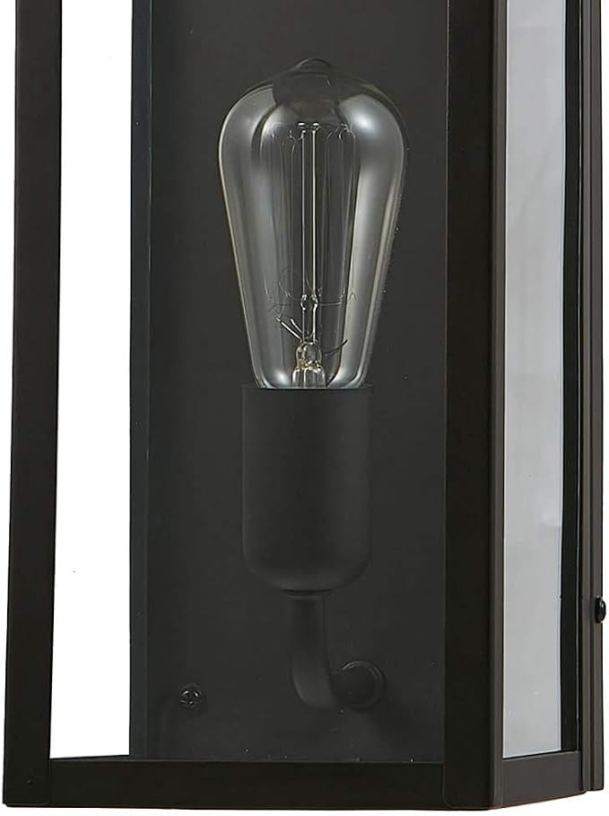 Globe Electric 44199 Donald 1-Light Outdoor Indoor Wall Sconce, Bronze, Clear Glass Shade, Bulb Included