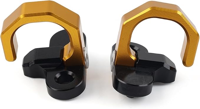 CNC Machined Aluminum Rear Brake Line Clamp Brake Hose Guide Holder with PVC Liner for Suzuki DR650SE RM125 RM250 DRZ400 DRZ250 DL1000 DL650 DRZ400SM RM-Z450 Motorcycle,Gold