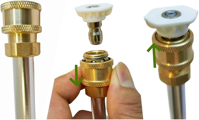 Upgraded Pressure Washer Wand, Brass Water Jet Nozzle for Garden Hose, Hydro Hose Quick Connector, Cleaning Watering Sprayer for Patio Lawn Paver Pool Car Window Glass