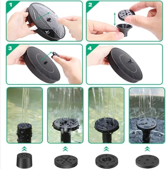 Honche Floating Solar Fountain Water Pump for Bird Bath and Garden Decor, 13cm Lotus Style Solar Powered Fountain,Patterns for Pond, Pool, Patio (No Battery Needed)