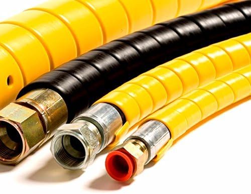 Caplugs SPPC Series – Safeplast Safe-Spiral Pre-Cut Spiral Wrap, Hose & Cable Protector, Black HD-PE, 0.67" OD x Six 25' Pre-Cut Lengths (Total Length 150'), Hydraulic & Pneumatic Hoses (16PC25bk)