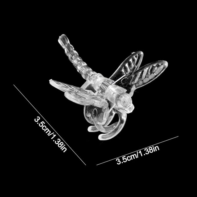 Watris Veiyi 100Pcs Plant Orchid Support, Garden Dragonfly Orchid Clips, Portable Cute Flower Vine Clips (Transparent)