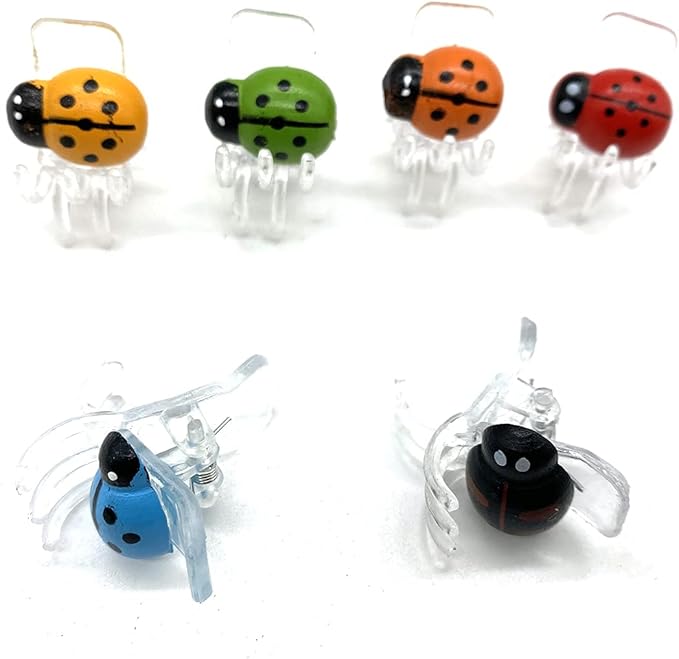 30 Pcs Colorful Ladybug Orchid Clips, Garden Plant Vine Support Clips Flower Clips