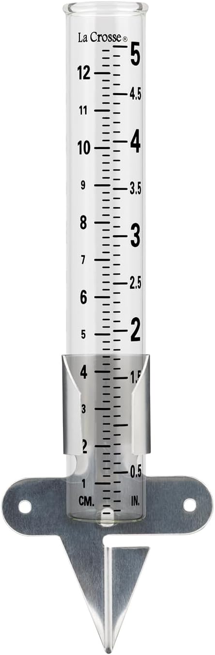La Crosse 704-1514 5 Inch Glass Rain Gauge