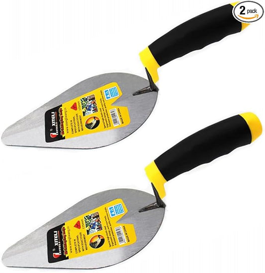 2 Pcs Ellipse Flat Finishing Trowel,7"Concrete Cement Drywall Plastering Tile Masonry Construction Hand Tools