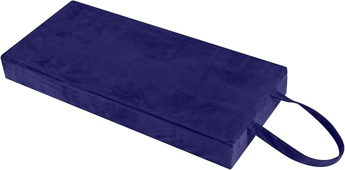 Colingmill Personal Prayer Kneeler Pad 18 3/4 Inch Christian Kneeling Pillow Microfiber and High Density Foam Personal Religious Prayer Kneeler Pad Pillow Bench for Kneeling Christian Gift(Navy Blue)