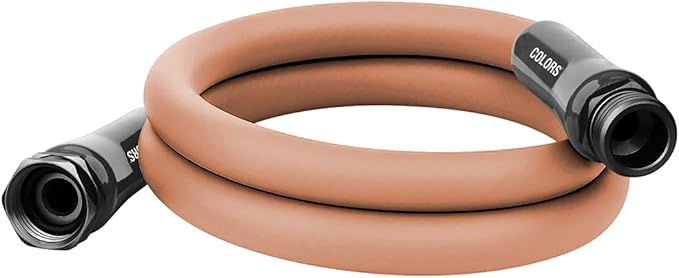 Flexzilla Colors Lead-In Garden Hose 5/8in. x 5ft., Lightweight All-Weather Water Hose, Durable and Flexible, Leak-Free Connections, Red Clay