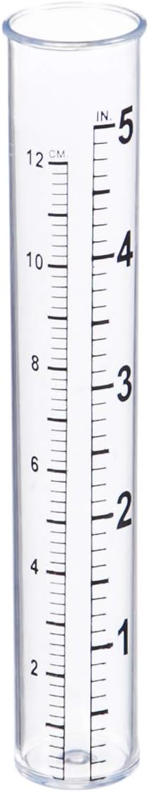 Evergreen Garden Plastic Replacement Rain Gauge Tubes Maximum 5 Inches Measurement Set of 2