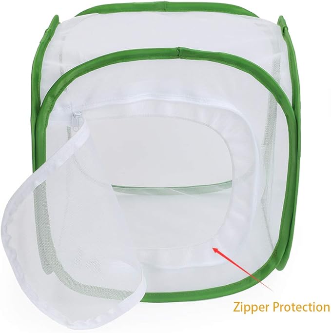 RESTCLOUD Insect and Butterfly Habitat Cage Terrarium Pop-up 12 X 12 X 12 Inches with Zipper Protection