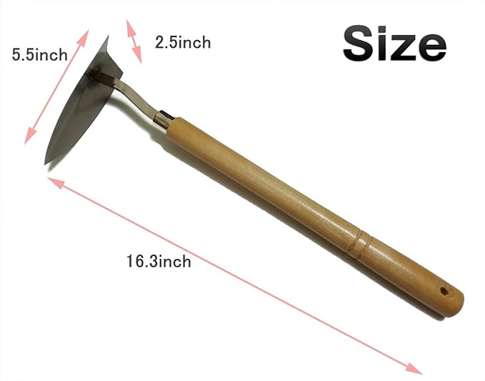 Japanese Stainless Steel Triangle Hoe – Made in Japan Hand Weeding Tool, Sharp Durable Garden Hoe with Ergonomic Grip