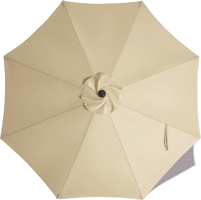 ABCCANOPY 10ft Outdoor Umbrella Replacement Top Suit 8 Ribs (Beige)