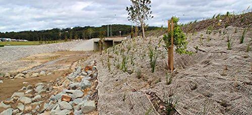 AK Trading CO. Jute Erosion Control, Soil Saver Mesh Blanket - 48" Wide x 75 Yard Roll (225 feet Long) - 900 Sq. Ft. Coverage