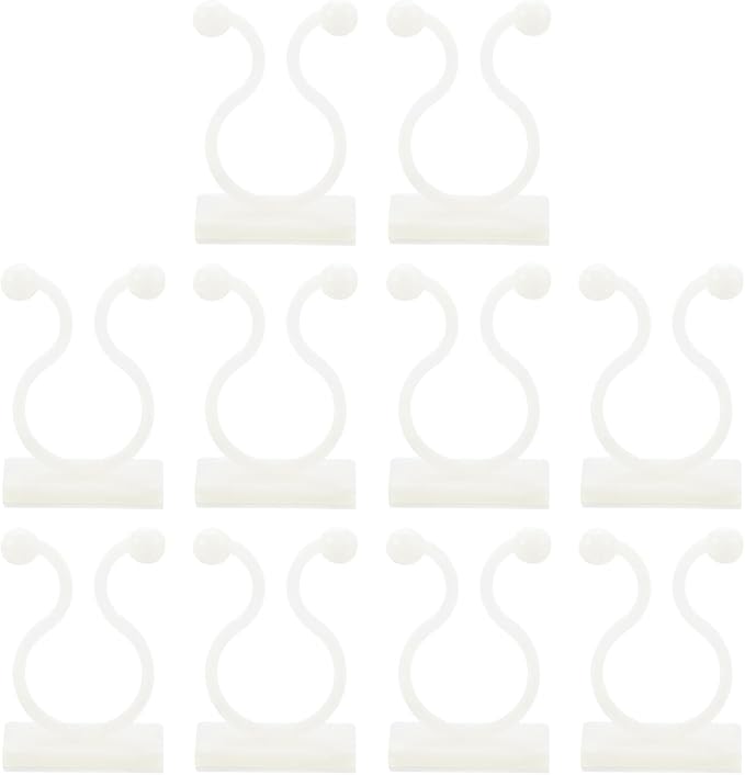 uxcell 100Pcs Plant Climbing Wall Fixture Clips, Plant Fixer Self-Adhesive Hooks Wire Fixing Supporting for Indoor Outdoor Decoration and Cable Wire Fixing (White, 19mm/0.75")