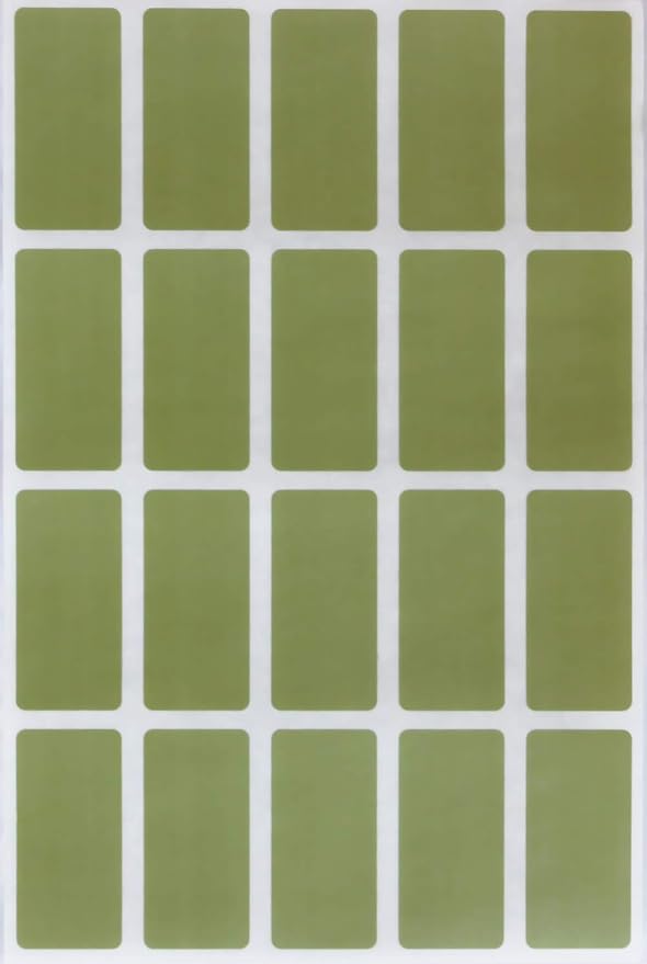 Royal Green Olive Rectangle Sticker Colored File Stickers 1.57 inch x 0.75 inch (40mm x 19mm - 2000 Pack