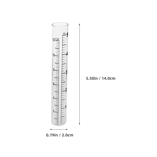 Garneck 2Pcs 5'' Rain Gauge Outdoor Rain Meter Laboratory Flat Replacement Tube for Plants Garden Replacement Tube Indoor Measure Gauge for Garden Accurate