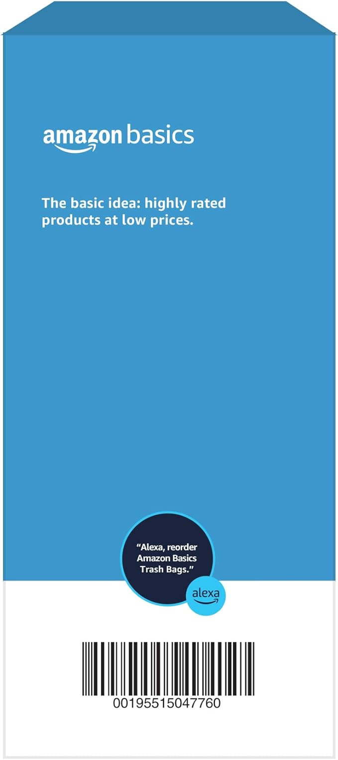 Amazon Basics 39 Gallon Lawn & Leaf Heavy Duty Drawstring Trash Bags, 20% Post Consumer Recycled, 40 Count, Black
