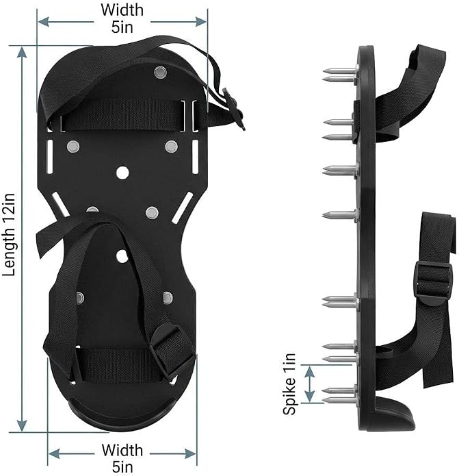 QWORK Gunite Spiked Shoes With 3/4” Short Spikes Perfect For Epoxy Floor, Overlays, Cover Installation, Green Color (Pair)