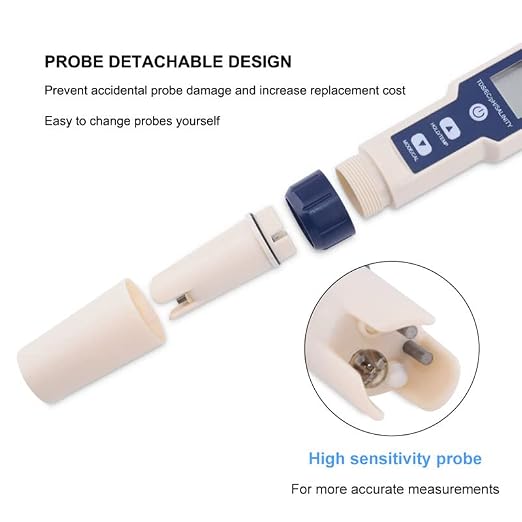 5 in 1 PH Meter Gomass 0.01 High Accuracy ph Tester Digital for Water TDS/EC/Salt/Temp/PH Pen, PPM Meter Water Tester Drinking Water, Hydroponics, Plants, Aquarium and Pool