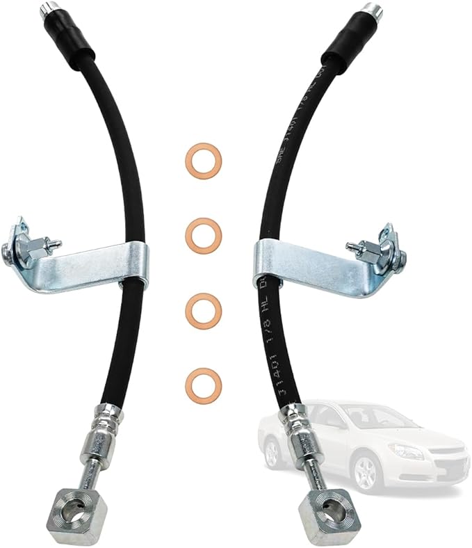 H620475 & H620474 Front Right & Left Side Brake Hydraulic Hoses Compatible with 2004-2012 Chevy Malibu & 2005-2010 Pontiac G6 G8 & 2007-2009 Saturn Aura