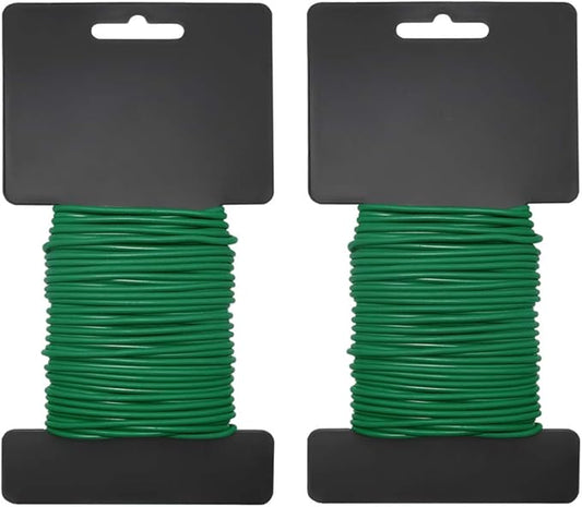 Shintop Plant Ties, 2PCS Reusable 3.5mm Garden Twist Tie Heavy Duty Soft Plant Wire for Gardening, Home, Office (Green, 52.5 feet)