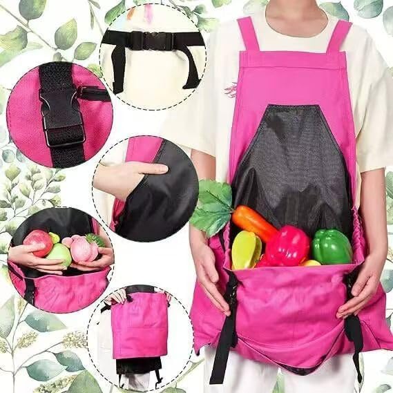 Women's Gardening Apron with Pockets, Durable Garden Harvesting Apron for Outdoor Picking