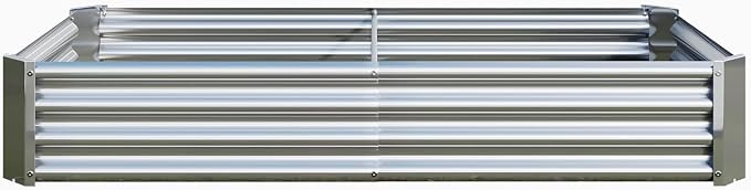 Metal Galvanized Raised Garden Bed Kit, 6 x 3 x 1 ft Galvanized Steel Raised Garden Planter Box Outdoor with Open Base for Growing Vegetables/Flowers/Herbs/Fruits/Succulents, Rectangle, Silver