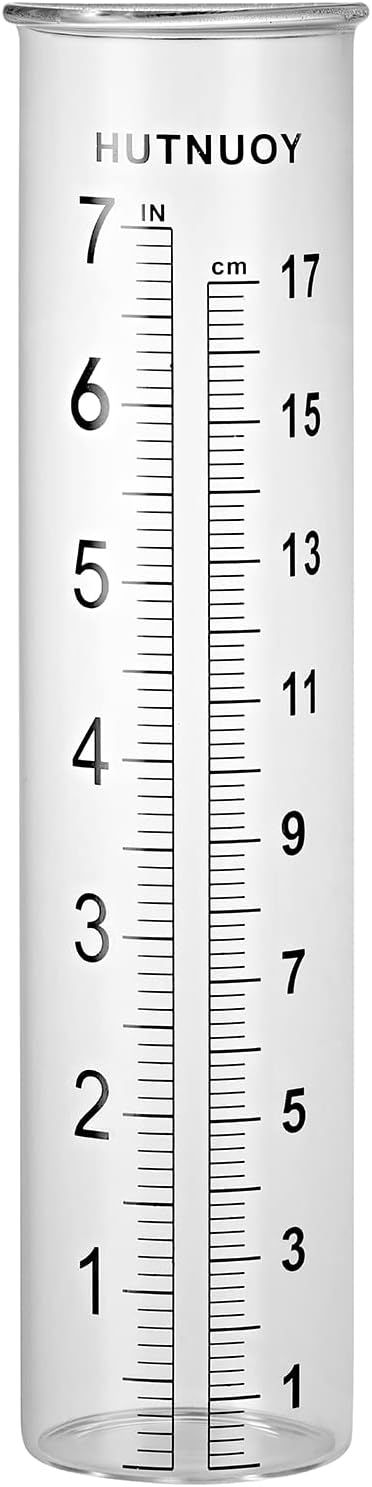 7" Capacity Rain Gauge Replacement Tube Glass for Outdoor Garden Yard Home, Lip Design, Best Rated, Easy to Read (1 Pcs)