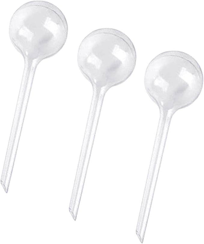 3 Pack Clear Self-Watering Globes – Automatic Watering Bulbs for Indoor and Outdoor Plants, Flowers, and Garden Pots – Transparent Plastic Watering Devices for Houseplants, Vacation Garden Care