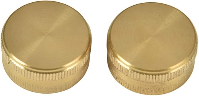 2 Pack 3/4" Brass Garden Hose End Caps with Washers