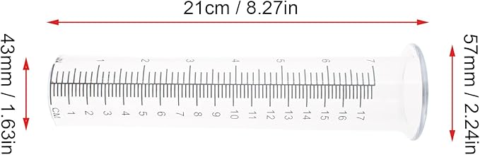2 Pcs Rain Gauge Replacement Tube 7" Water Gauge for Rain Plastic Rainfall Meter Tube for Outdoor Garden Yard Home