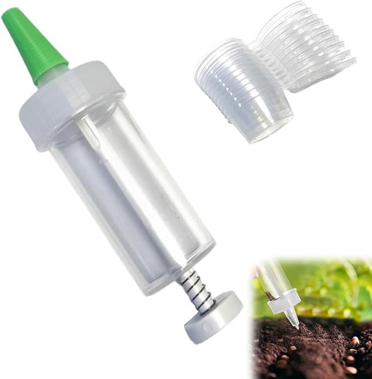 hoehew Seed Spreader, 2025 Upgrade Mini Sowing Seeds Dispenser Set, Handheld Seed Planter, Small Seed Planter Tool, Manual Seedlings Dibber and Widger Set Gardening Tools (b)