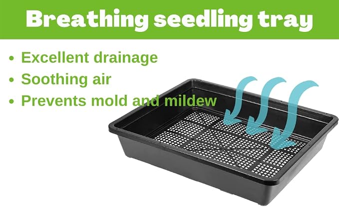 BeGrit Soil Blocking Trays 15x12 inch 5 Set/10 pcs Mesh Bottom Seed Starter Trays for Seedling, Microgreen, Soil Blocks, Wheatgrass