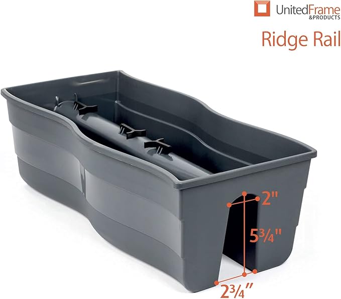Ridge Rail Long Rectangular Flower Pot, Indoor/Outdoor Hanging Rail Planter Lightweight & Weatherproof Flower Box - Balcony Planters for Railing and Fence Patio, Deck 2 Pack (Grey)