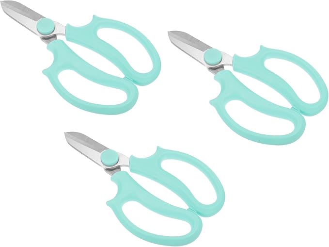 PATIKIL Floral Scissor, 3 Pcs Garden Scissors Floral Shears Gardening Pruning Shears Scissors with Comfort Grip Handle for Plants Trimming, Blue