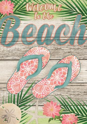 Welcome Beach Flip Flops Summer Double Sided Garden Flag 18" x 12.5" Briarwood Lane
