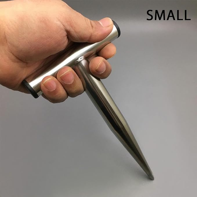 Heavy Duty Stainless Steel Garden Hand Dibber Tool, Hand Dibber, Seed Dibbers, Seed Planter for Tulips and Daffodils, T-Handle Hole Digger to Sow Bulbs, Ideal Gift for Gardeners (Big)