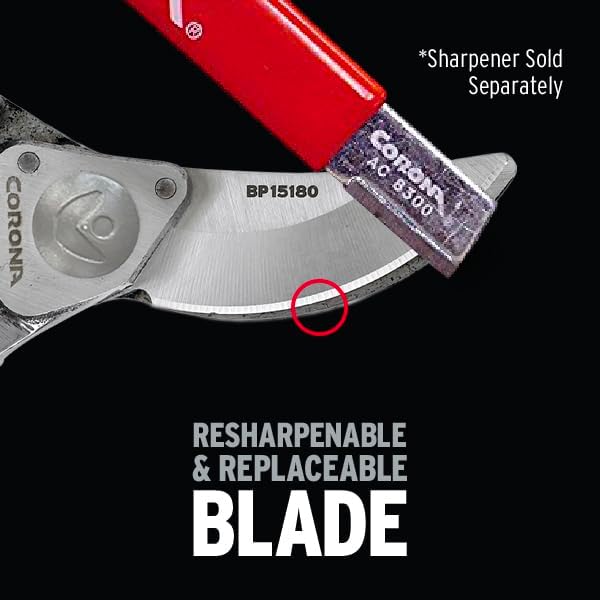 Corona Tools Forged Steel ClassicCUT Bypass Hand Pruner – 1-Inch Cut Capacity Garden Pruning Shears for Stems & Branches, Heavy-Duty Bypass Pruners for Tree, Shrub & Plant Trimming
