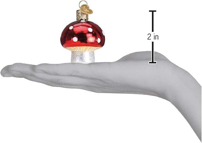 Old World Christmas Glass Blown Ornament Lucky Mushroom (28118)