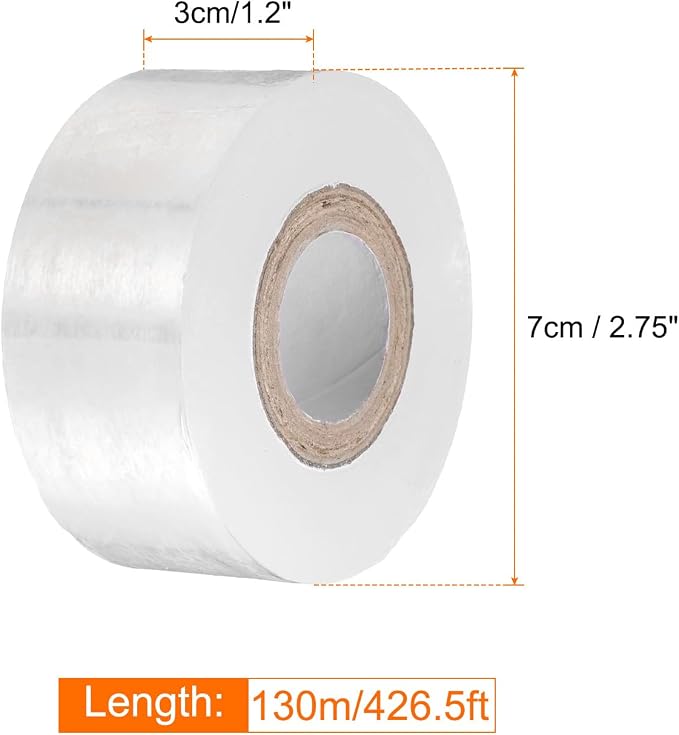 HARFINGTON Fruit Tree Grafting Tape 3CM x 130M 0.3" Dia PE Stretchable Garden Grafting Plants Nursery Repair Tapes Self Adhesive Floristry Film for Floral Tree and Poly Budding, White