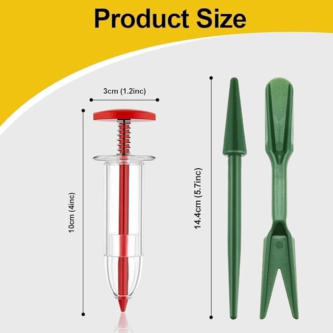 6 Pcs Mini Seed Spreader, Mini Sowing Seed Dispenser, Small Seed Planter Tool, Manual Seedlings Dibber and Widger Set, Seed Sower Spreader Handheld for Tiny Seeds Gardening Lawn Care