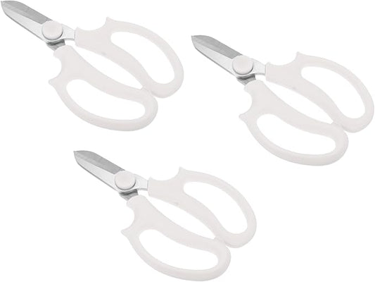 PATIKIL Floral Scissor, 3 Pcs Garden Scissors Floral Shears Gardening Pruning Shears Scissors with Comfort Grip Handle for Plants Trimming, White