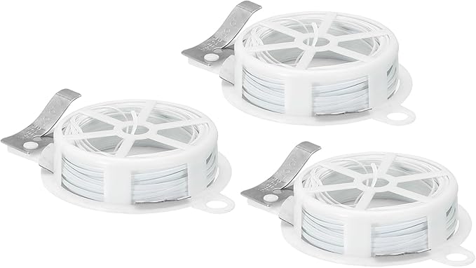 PATIKIL 65ft/20M Twist Ties, 3 Pack PE Garden Plant Ties with Cutter Reusable for Gardening Climbing Vines Office Home Cable Organizing, White