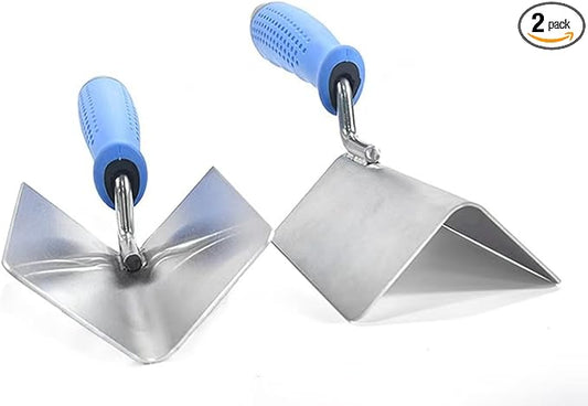2 PCS Drywall Corner Hand Tool Set, Stainless Steel External Corner Trowel & Internal Corner Trowel Building Products,3.94'' & 2.36''Corner Trowel Plaster Corner Plaster Trowel Tool For Inside