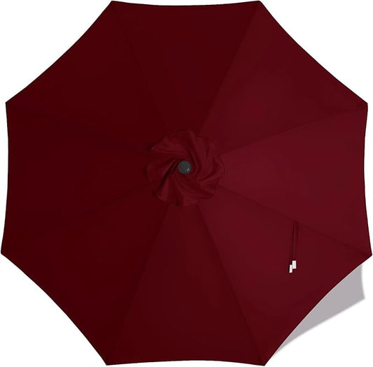 MASTERCANOPY Patio Umbrella 11 ft Replacement Canopy for 8 Ribs-Burgundy Canopy Only