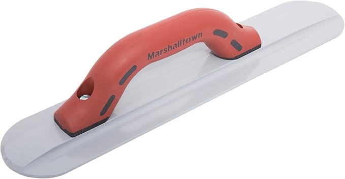 MARSHALLTOWN Round End Magnesium Hand Float, 16 x 3/8 Inch Mag Float with Standard DuraSoft Handle, Eliminates Marks, Provides Smooth Finish, Made in the USA, Concrete Tools, 143D
