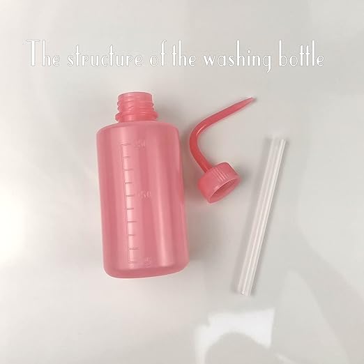 Valchoose Professional 250ml Tattoo Wash Bottle 8.5oz (Pink), Narrow Mouth Squeeze Bottle for Medical Lab Irrigation Squeeze Sprinkling Can Wash Plant Bottle (1Pack)