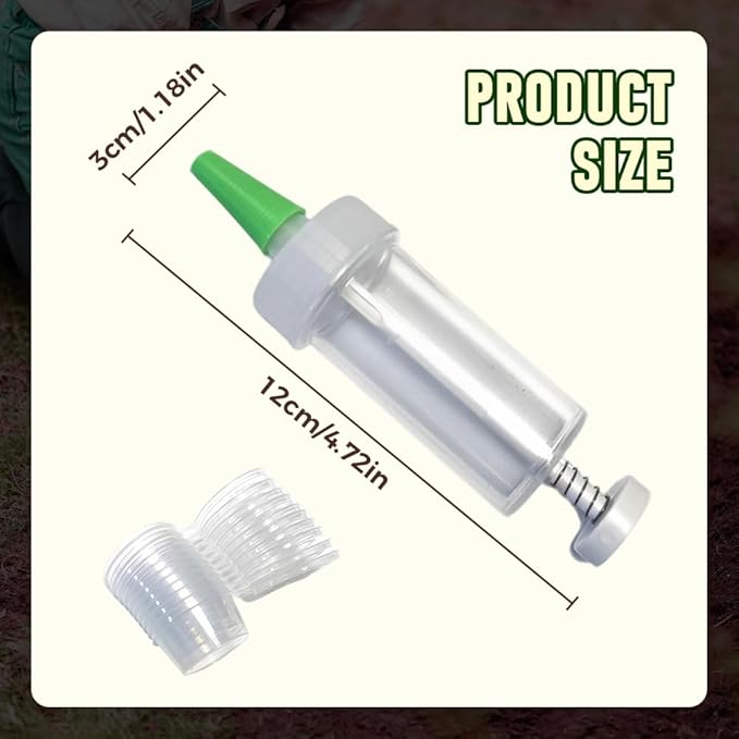 hoehew Seed Spreader, 2025 Upgrade Mini Sowing Seeds Dispenser Set, Handheld Seed Planter, Small Seed Planter Tool, Manual Seedlings Dibber and Widger Set Gardening Tools (c)